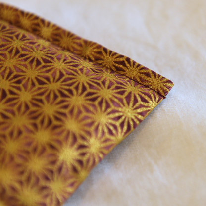 Lavender eye pillow gold star seamless geometric fabric detail