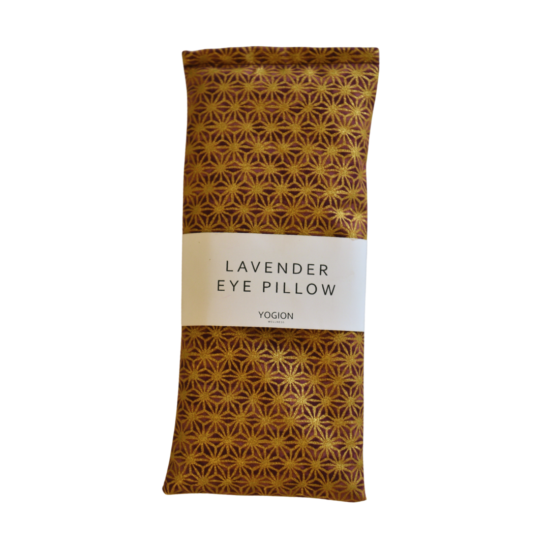 Lavender eye pillow gold star seamless geometric fabric 