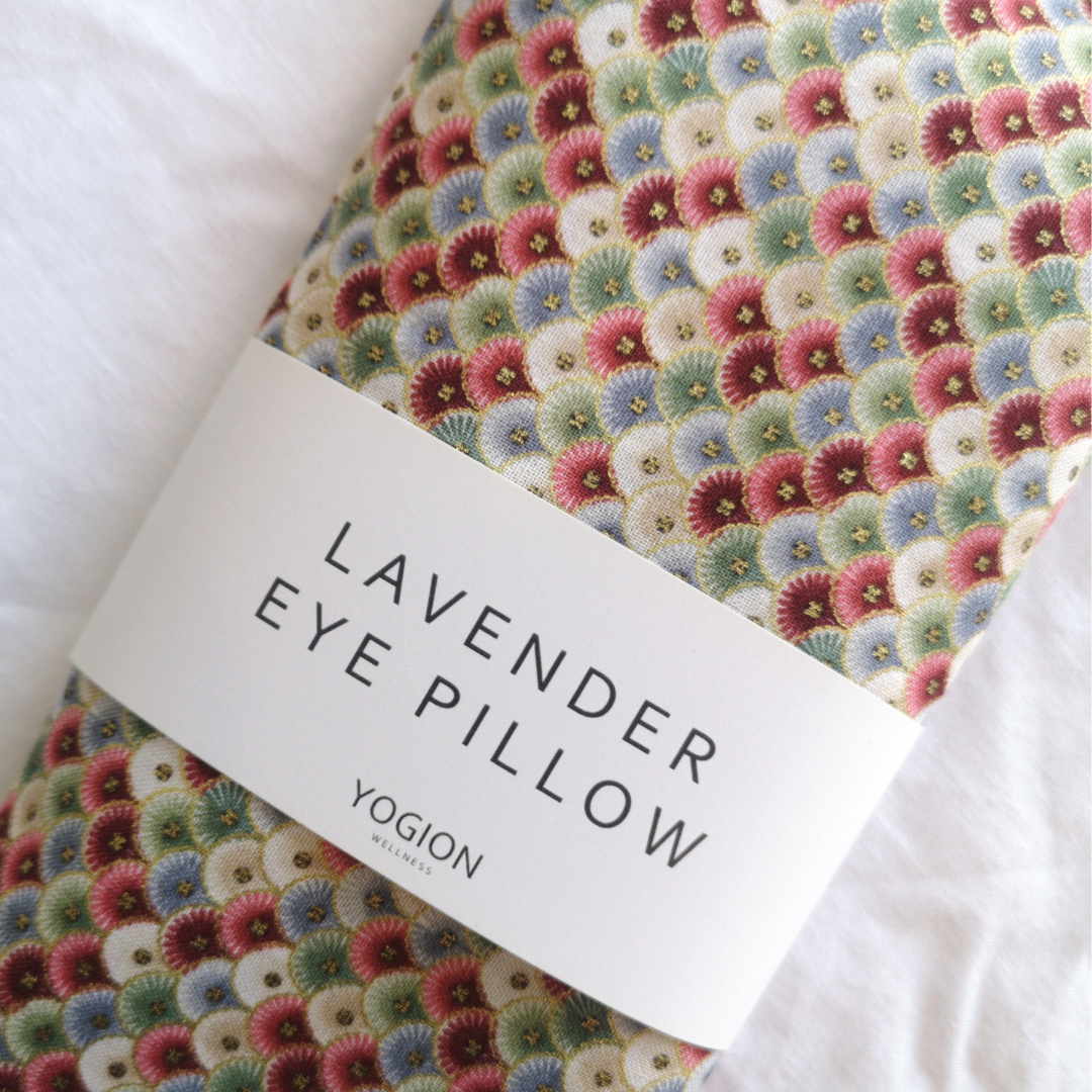 Lavender eye pillow kyoto garden scalloped fabric Mermaid metallic gold detail