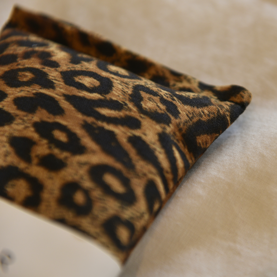 Lavender eye pillow Leopard fabric 
