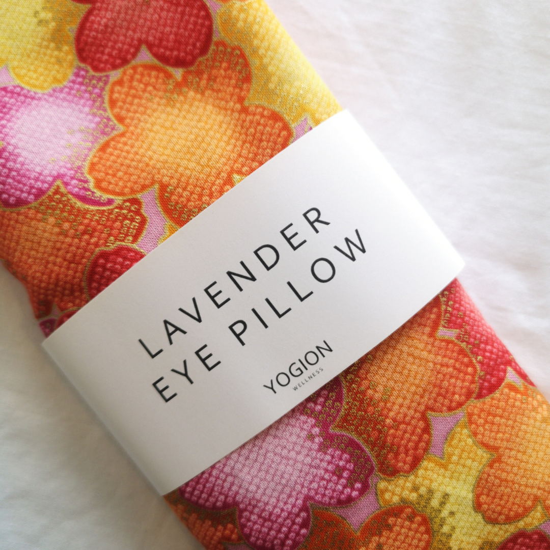 Lavender eye pillow Orange Pink daisies