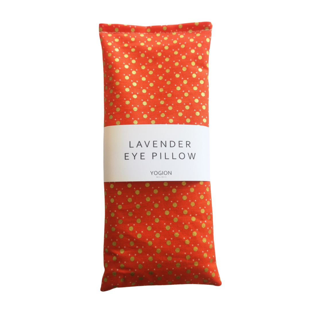 Lavender Eye Pillow Orange Polka dot