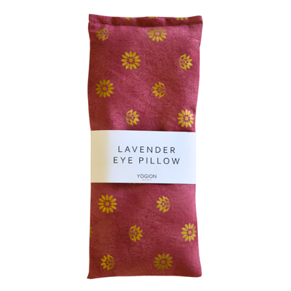 Lavender eye pillow Pink golden daisies fabric