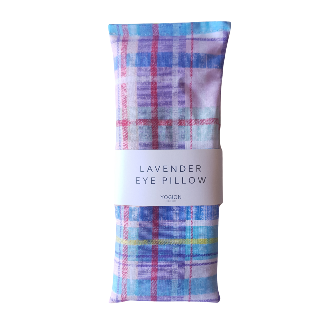 Lavender eye pillow tartan plaid pastel fabric 