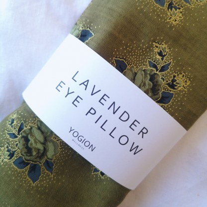 lavender eye pillow vintage roses sage fabric close up